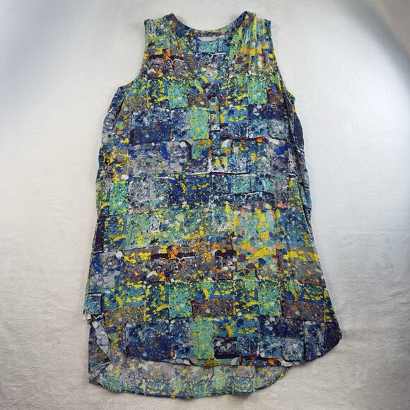 Jams World L Large Dress Bluestone Shirt Dress Sleeveless Knee Length V-Neck - Picture 2 of 11